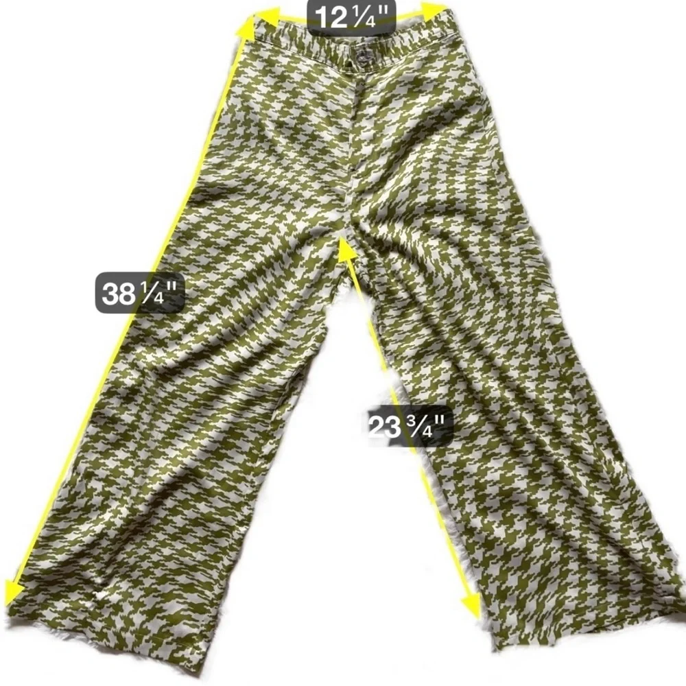 Urban Outfitters Green Palazzo Pants Womens Medium High Rise Boho Retro - Picture 5 of 16